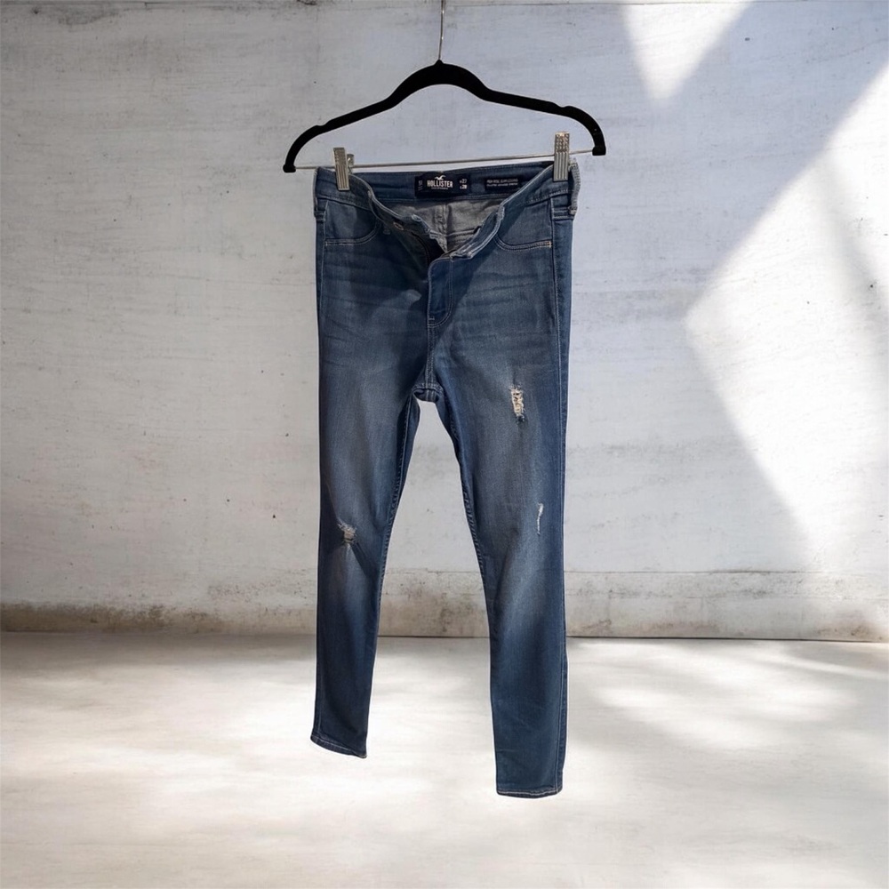 Hollister Women's Distressed Skinny Jeans - Blue